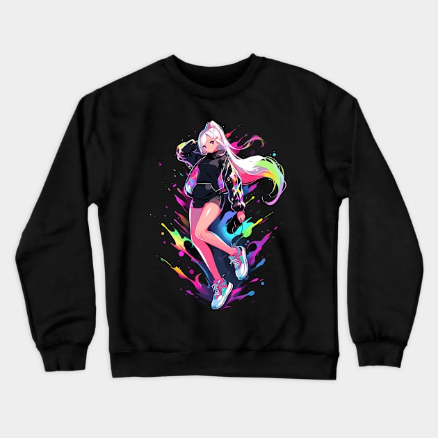 anime girl - anime style Crewneck Sweatshirt by Dragadin